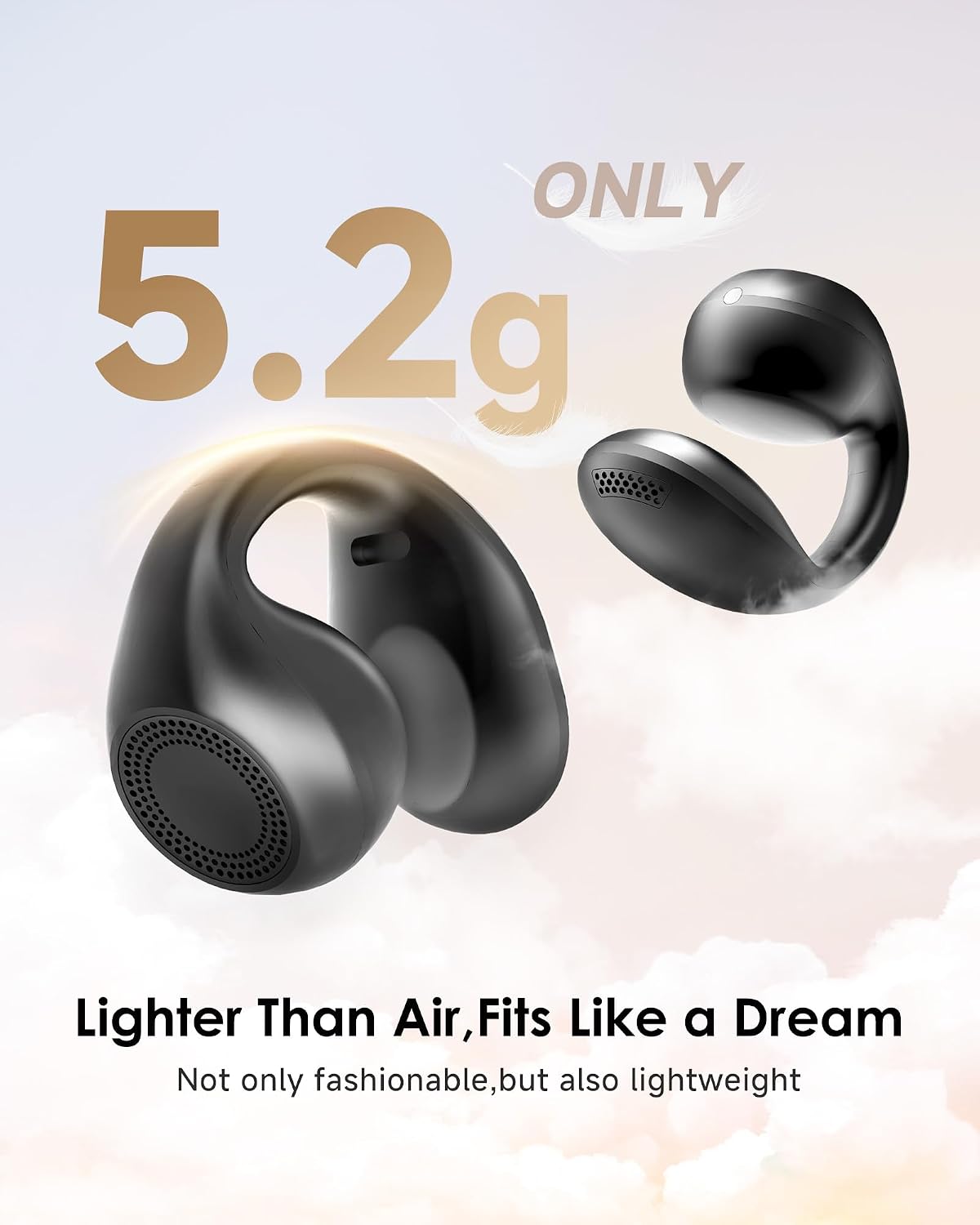Thumbnail 6 de King Lucky Clip-On Open-Ear Wireless Bluetooth Earbuds (45H playtime, IP56)