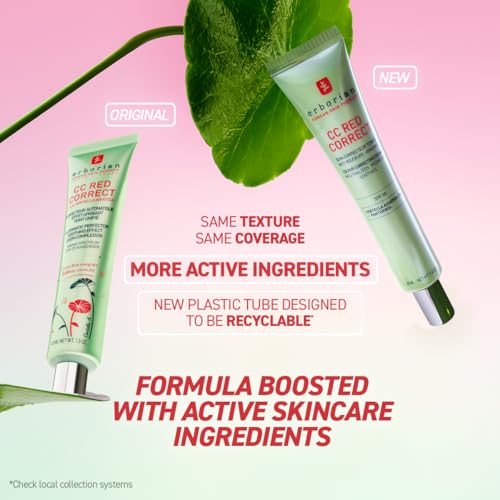 Thumbnail 7 de Erborian CC Red Correct Anti-Redness Tinted Cream with Centella Asiatica, Panthenol and Bisabolol — Light Green Shade, SPF 30 (40ml)