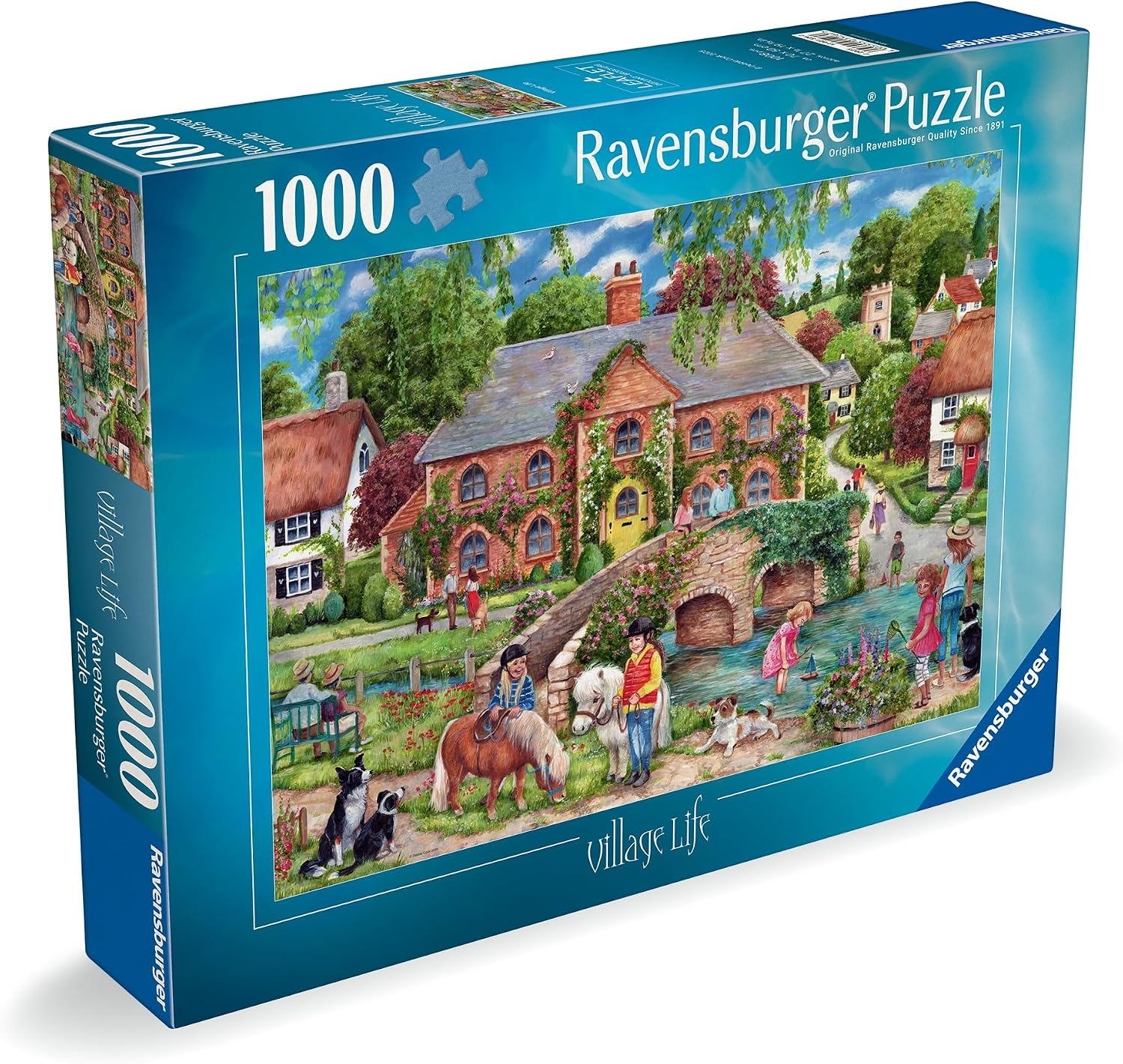 Detalle 2 de Ravensburger Village Life 1000 Piece Jigsaw Puzzle (Age 12+), 70 x 50cm completed