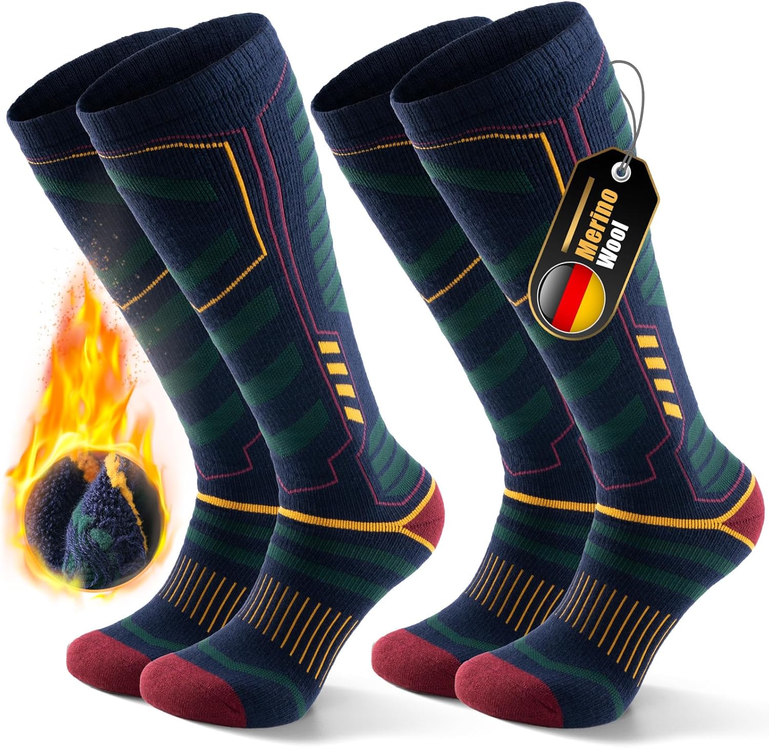 Thumbnail 6 de PULIOU Calze da sci in lana merino termiche, unisex