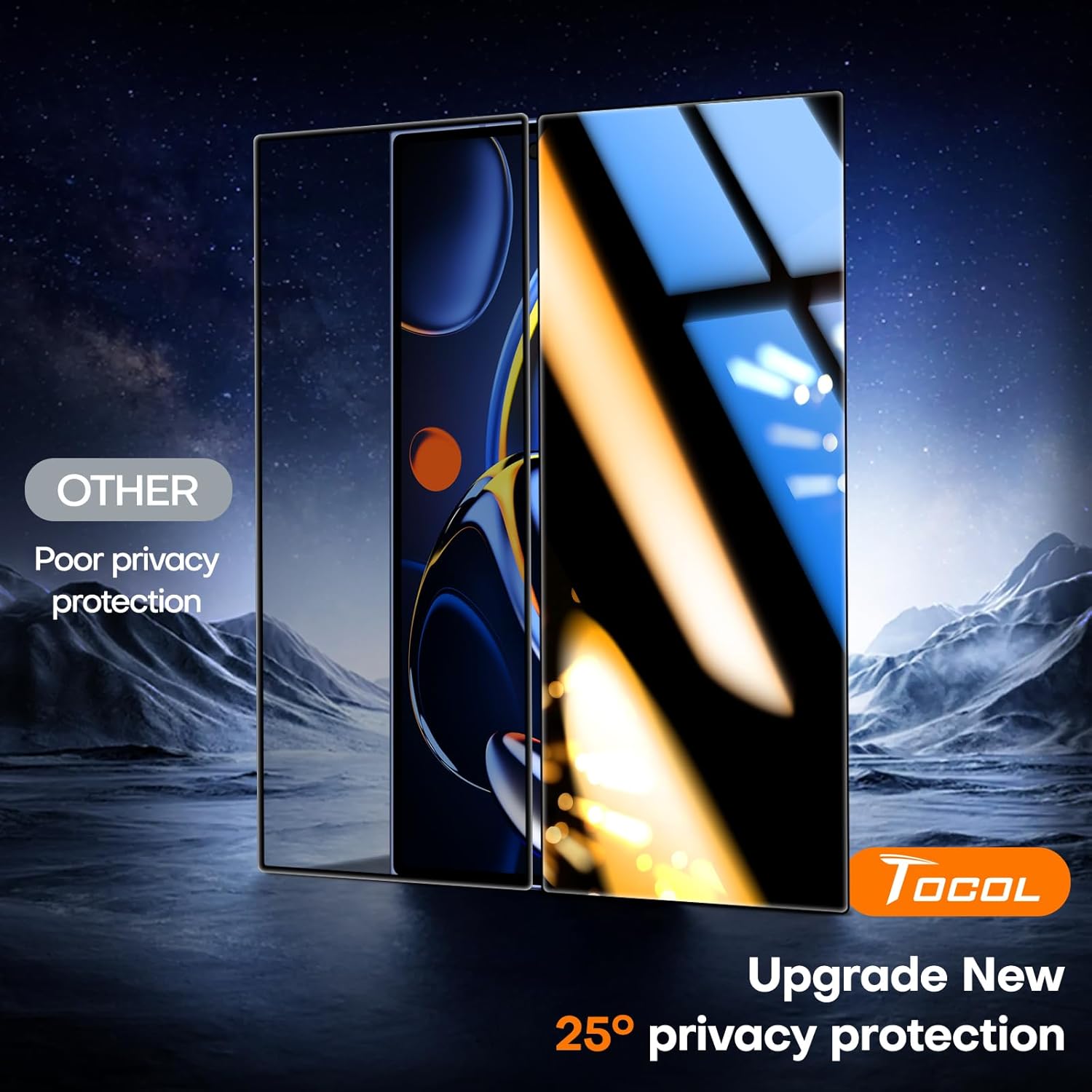 Thumbnail 1 de TOCOL 2-Pack Privacy Screen Protector for Samsung Galaxy Z Fold 7 (25° Anti-Spy) – 9H+ Tempered Glass