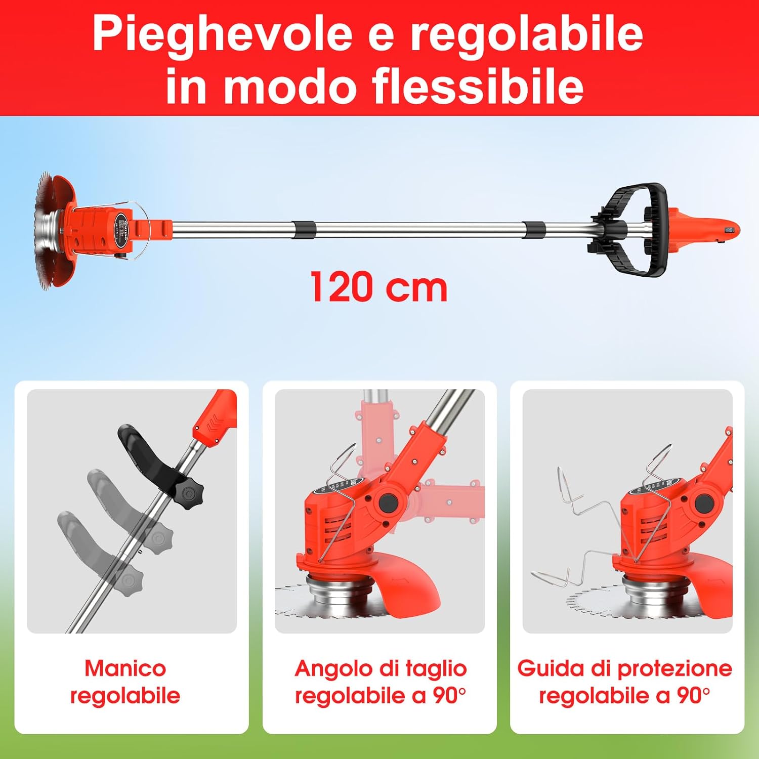 Thumbnail 6 de OUTIGO tosaerba a batteria con 2 batterie da 21 V e 4 lame, triplo pieghevole