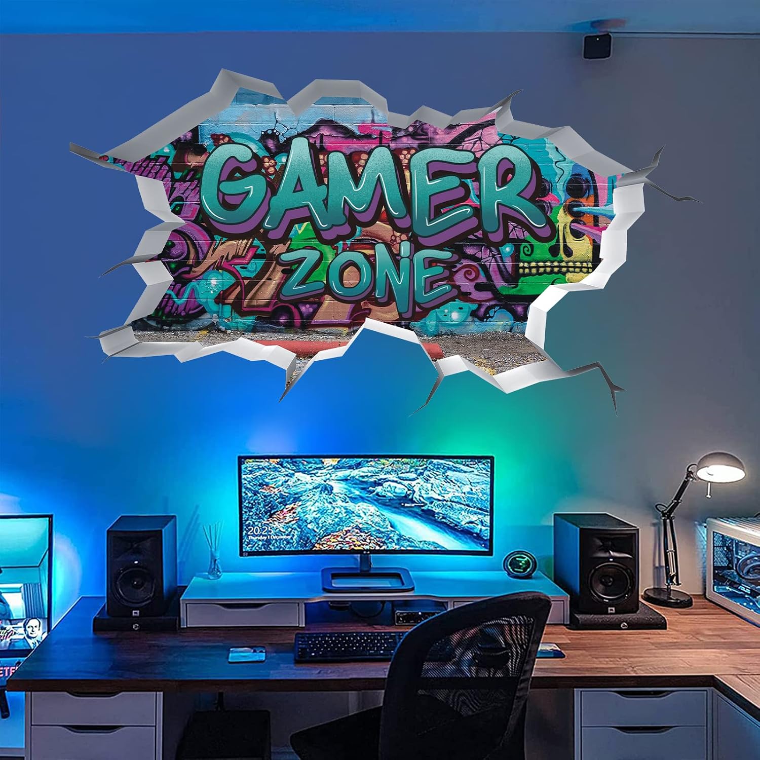 Detalle de TOARTI 3D Game Wandaufkleber Gaming Wandbild