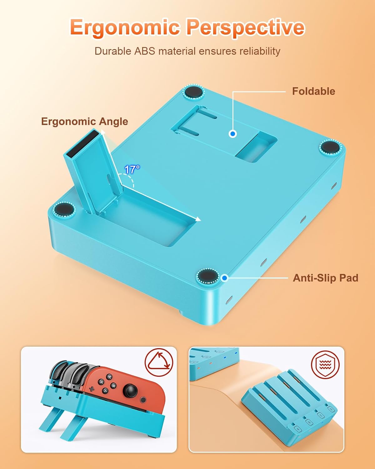Thumbnail 6 de Switch JoyCon charger dock 4 ports, Blue