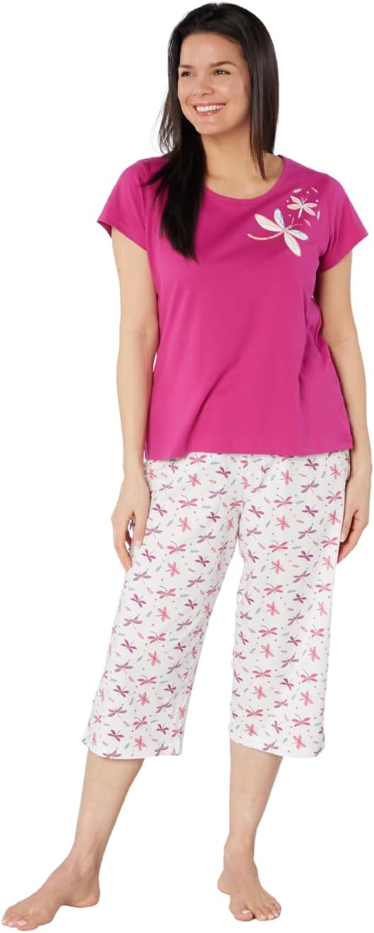 Detalle de Suzy & Me 100% Cotton Jersey Short Sleeve Cropped Leg Pyjamas