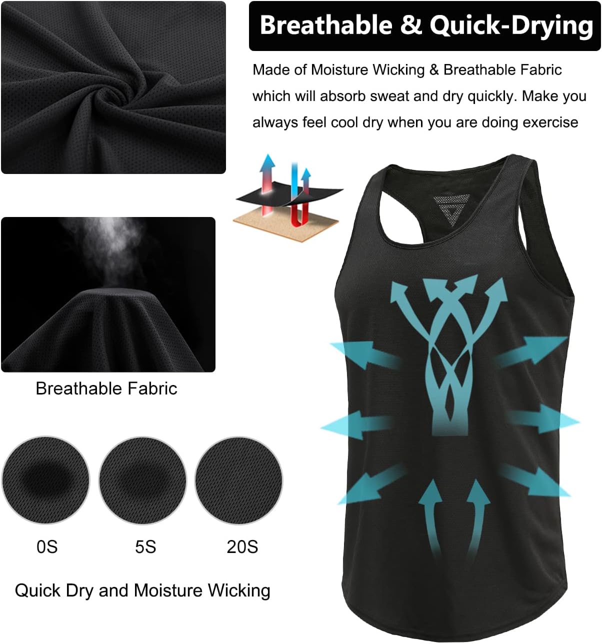 Thumbnail 2 de Boyzn Tank Top Herren – 1er- oder 3er-Pack, atmungsaktives Muskelshirt mit Racerback