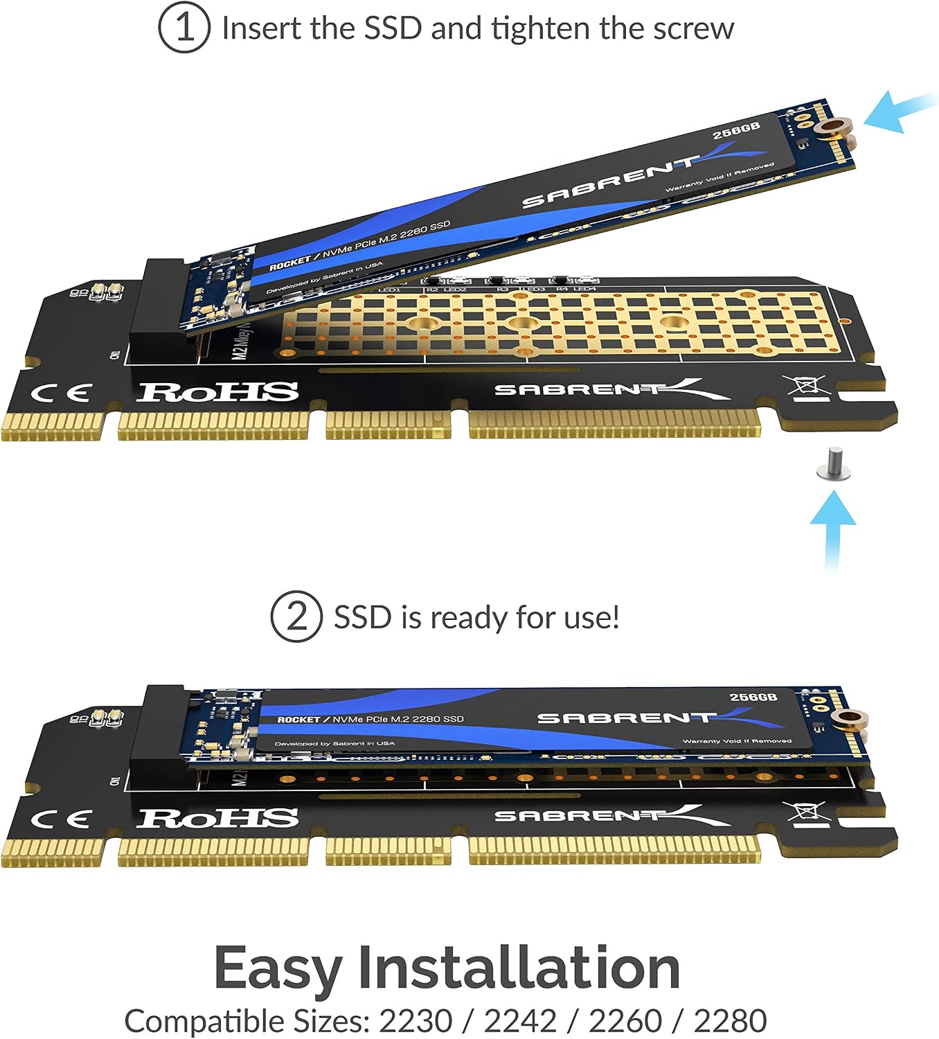 Thumbnail 1 de SABRENT EC-PCIE M.2 NVMe to PCIe x16 Adapter