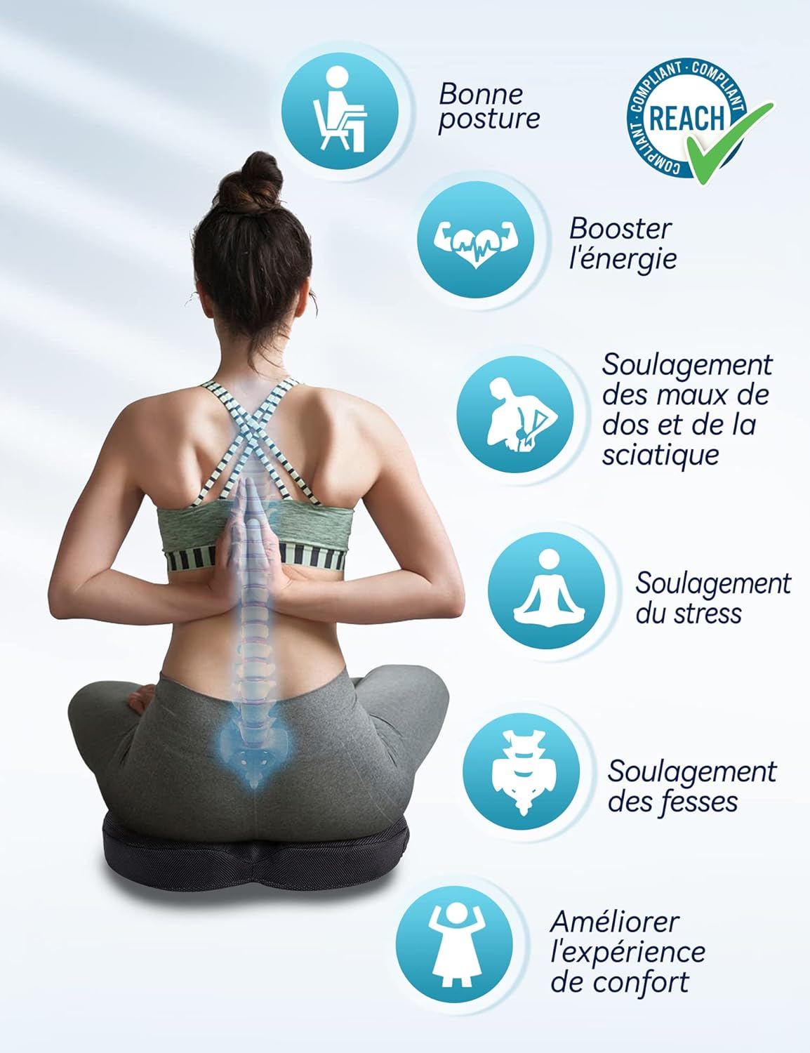 Thumbnail 3 de Travel Ease Coussin de Siège Ergonomique 44x38x7 cm