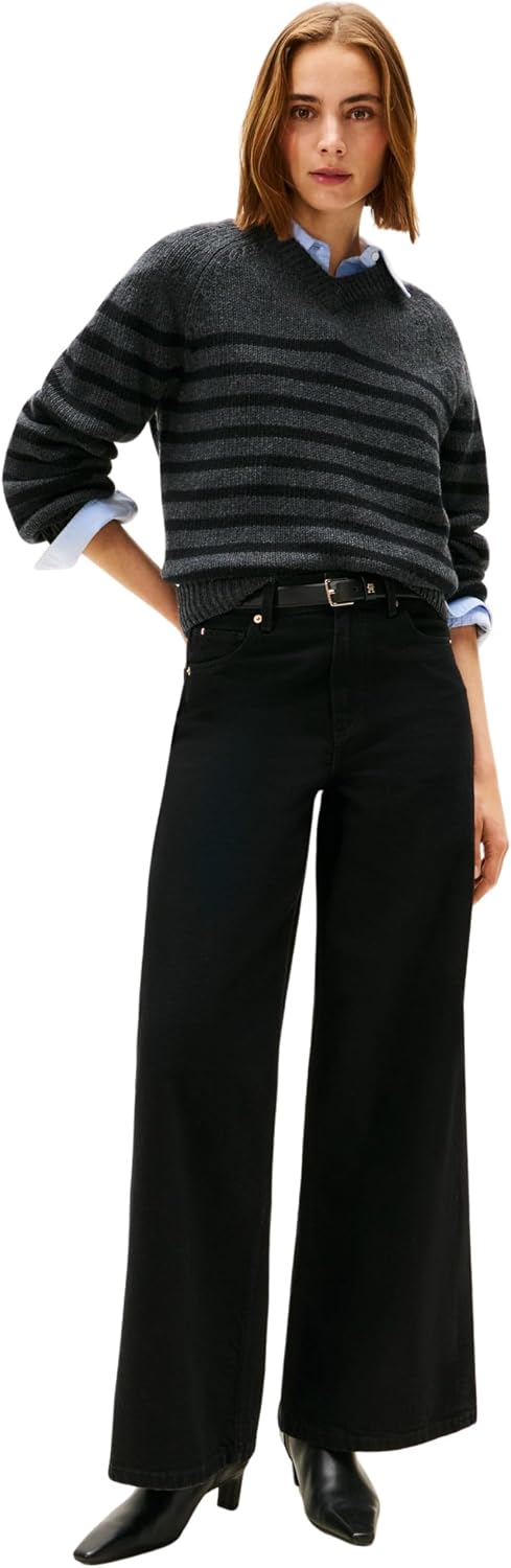 Detalle 2 de Tommy Hilfiger Women’s Black 70s Wide Leg Jeans