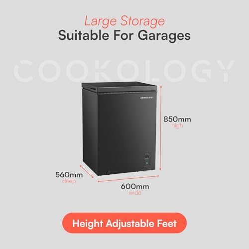 Thumbnail 1 de Cookology 142L Freestanding Chest Freezer - Adjustable Feet - Black
