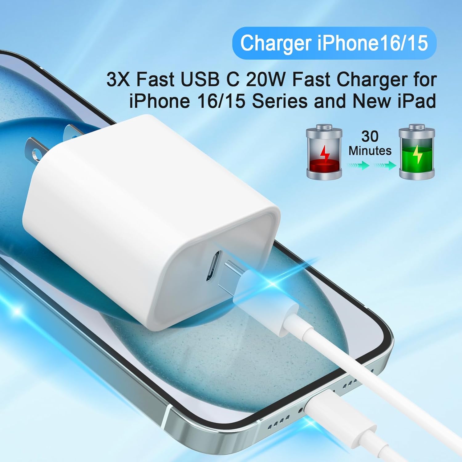 Thumbnail 1 de iPhone 17 4-Pack USB‑C Fast Charger 6ft 📱