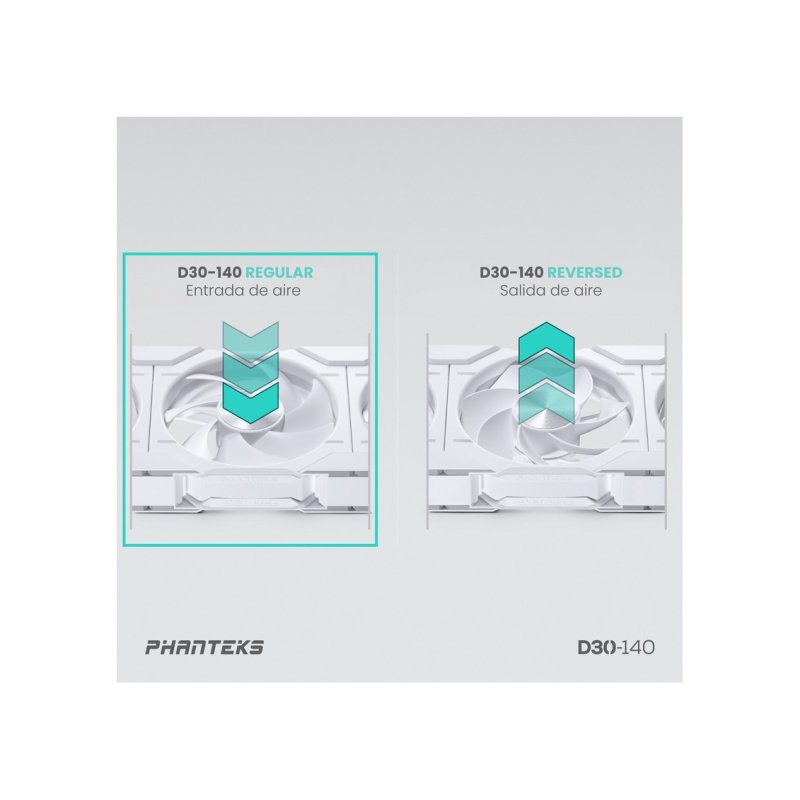 Detalle de Phanteks D30-140 Ventilador 140 mm DRGB PWM Blanco 🖥