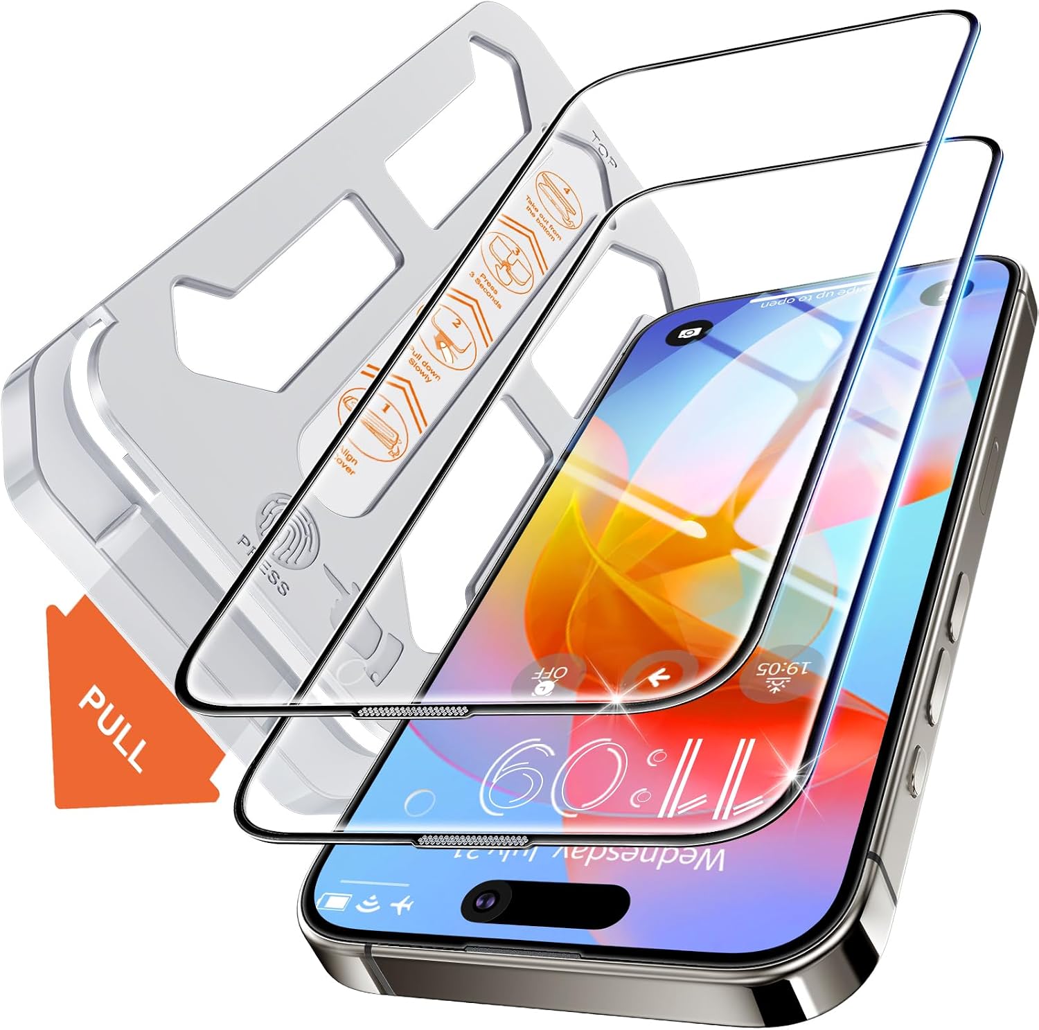 Detalle de Tentoki Screen Protector for iPhone 15 Plus 2 Pack