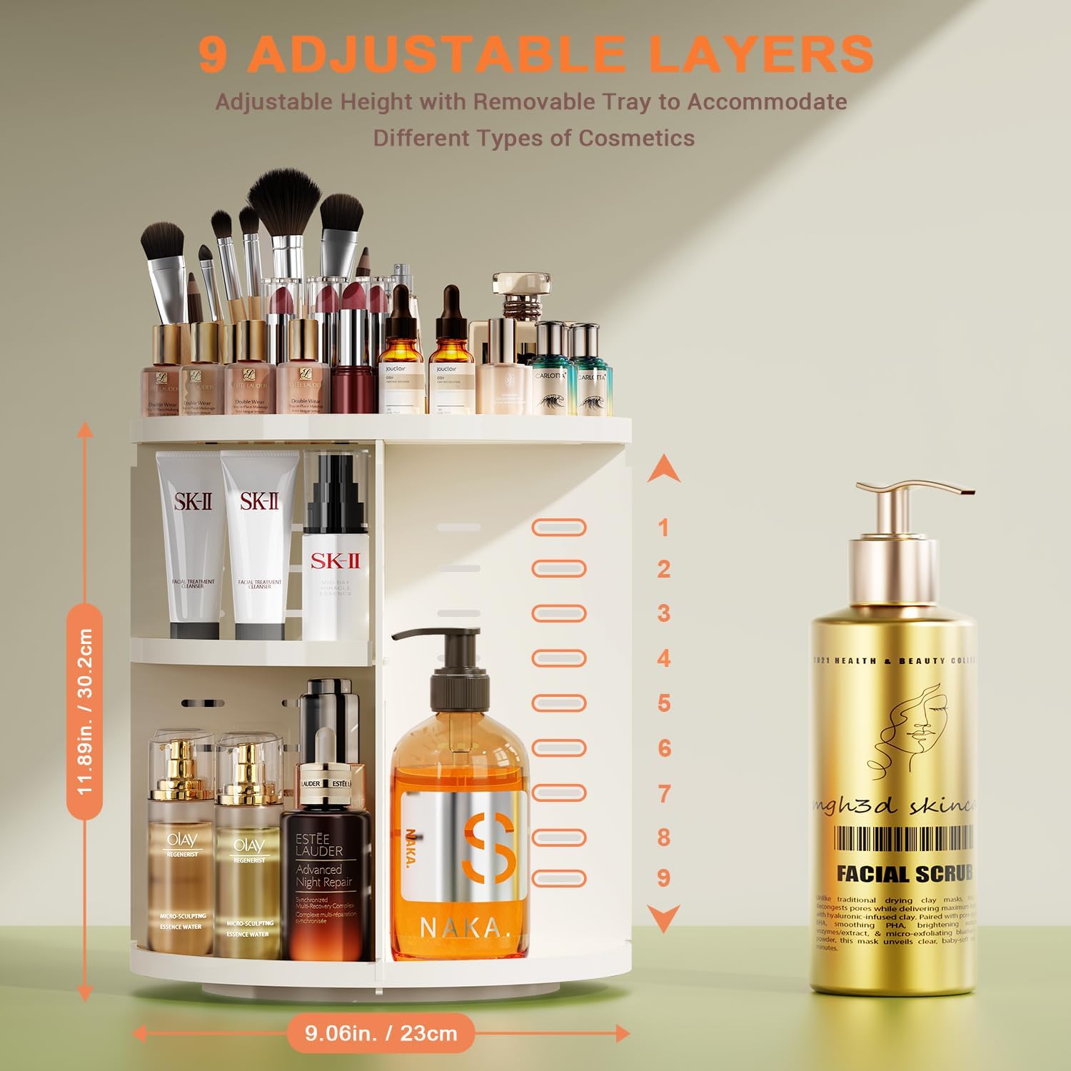 Thumbnail 1 de Auxmir Make Up Organizer mit 9 einstellbaren Stufen, 360° drehbar – weiß