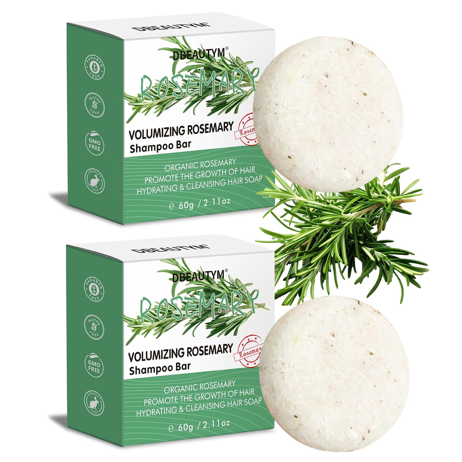 Detalle de DBEAUTYM Rosemary Shampoo Bar 2-Pack