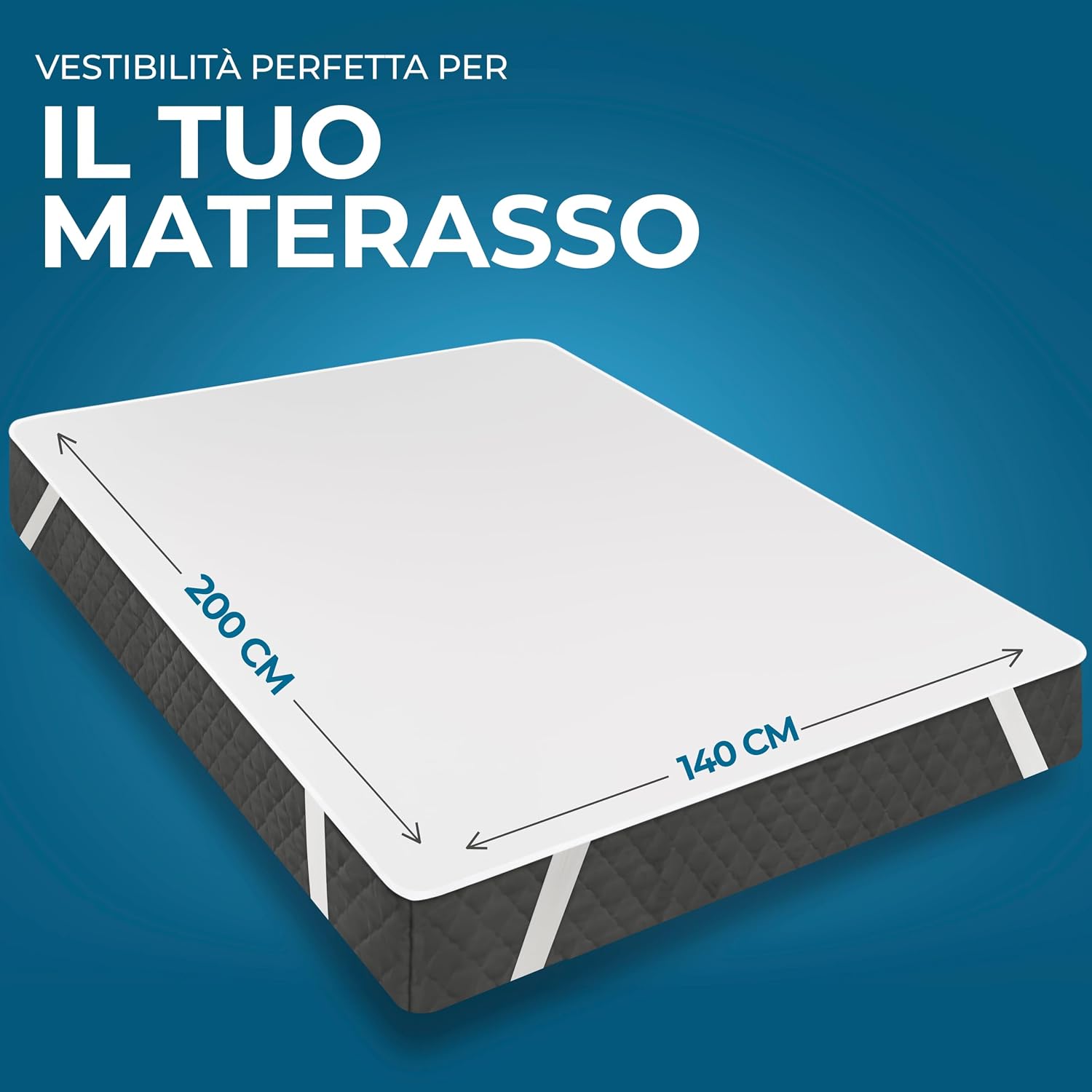 Detalle de Utopia Bedding Coprimaterasso impermeabile traspirante 140x200 cm con cinghie elastiche e certificazione Oeko-Tex