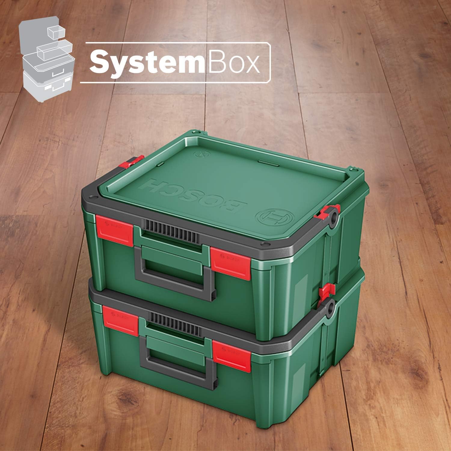 Detalle 2 de Bosch 1600A01SR4 SystemBox M – walizka narzędziowa, 8 przegródek, 10 l