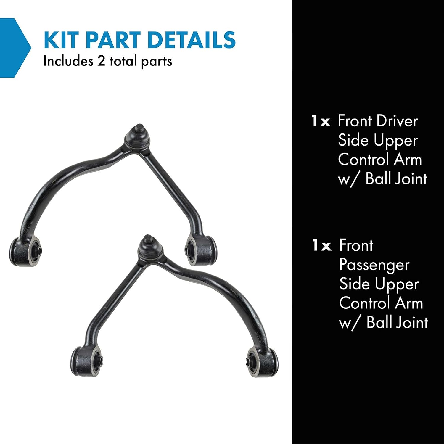 Detalle 2 de TRQ Upper Control Arm Set for 2003-2006 Kia Sorento