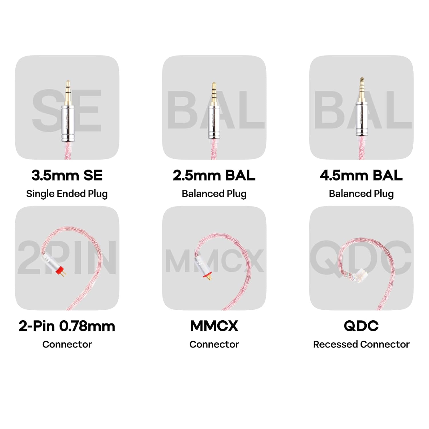 Thumbnail 3 de Tripowin Zonie IEM: cavo 16 core placcato argento SPC (2pin 0,78 mm, 3,5 mm) 1,25 m per auricolari in-ear