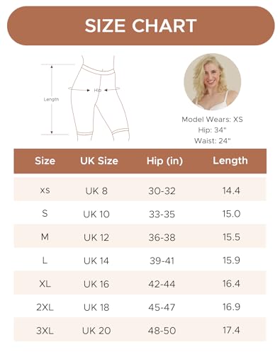 Thumbnail 5 de INNERSY Ladies Nude Cycling Shorts – Anti-Chafing Under-Skirt Short, XL, Beige
