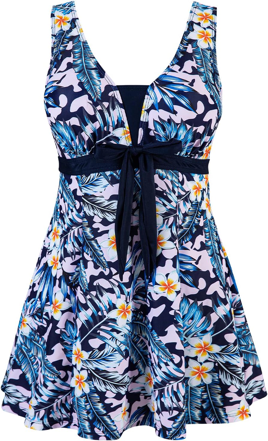 Thumbnail 6 de ECUPPER Plus Size Swimsuit One Piece with Skirt and Shorts: Tummy Control for Pool and Beach