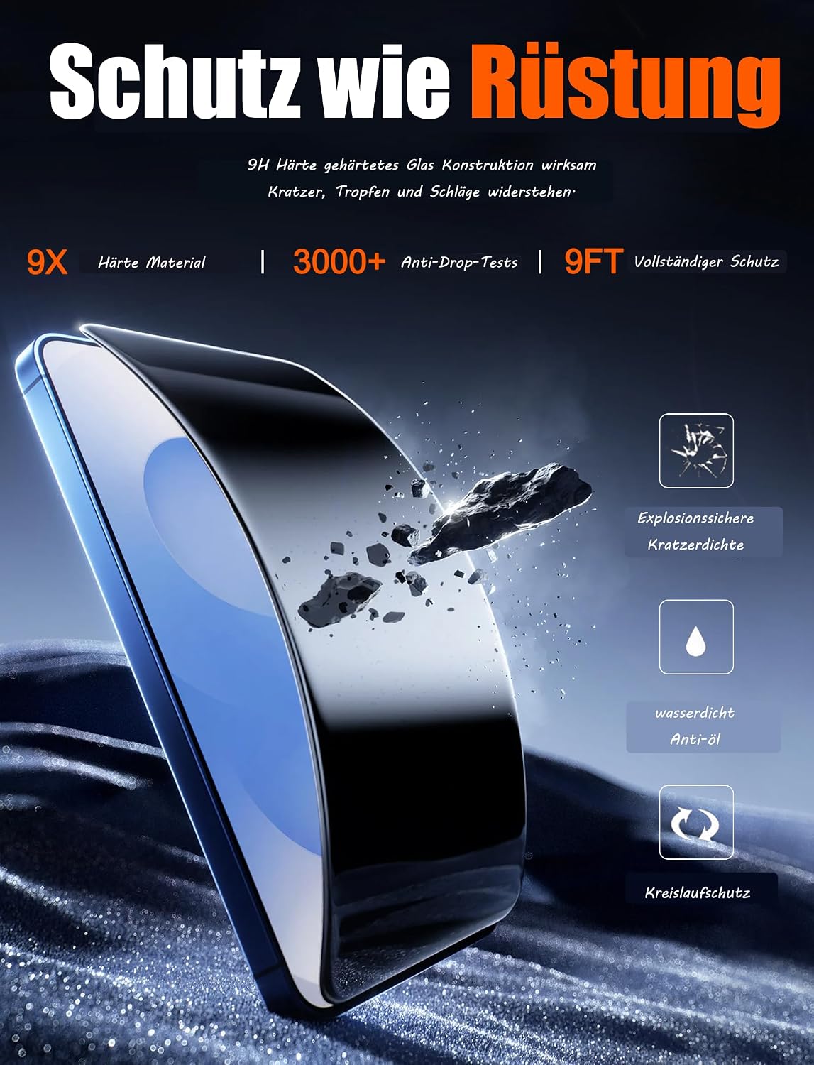 Detalle 2 de HAIWILL Matt Schutzfolie iPhone 11 XR Sichtschutz 3er