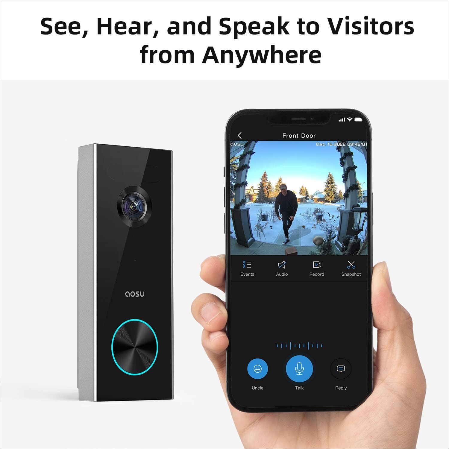 Detalle 2 de AOSU wireless video doorbell 2K