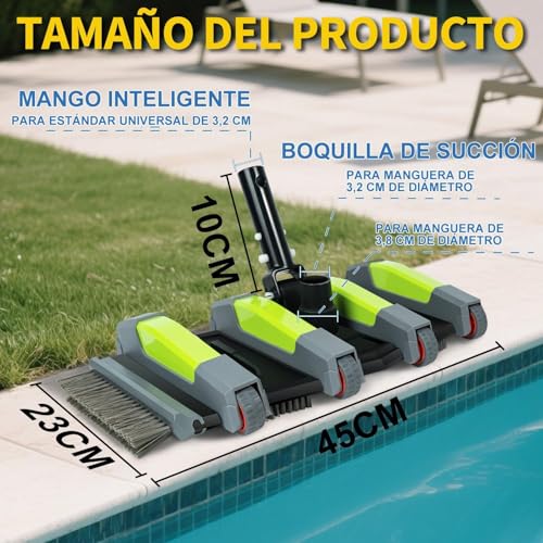 Detalle 2 de Cepillo Aspirador ROMIVO 45 cm con ruedas: limpieza eficiente para tu piscina