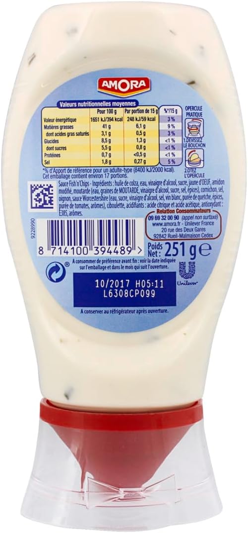 Detalle de Amora Sauce Fish'n'Chips 251 g – Pack de 8