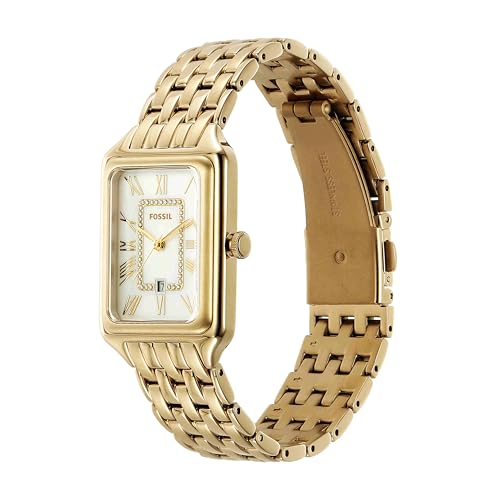 Detalle de Fossil Raquel Watch for Women: Gold Tone with Pearl White Dial