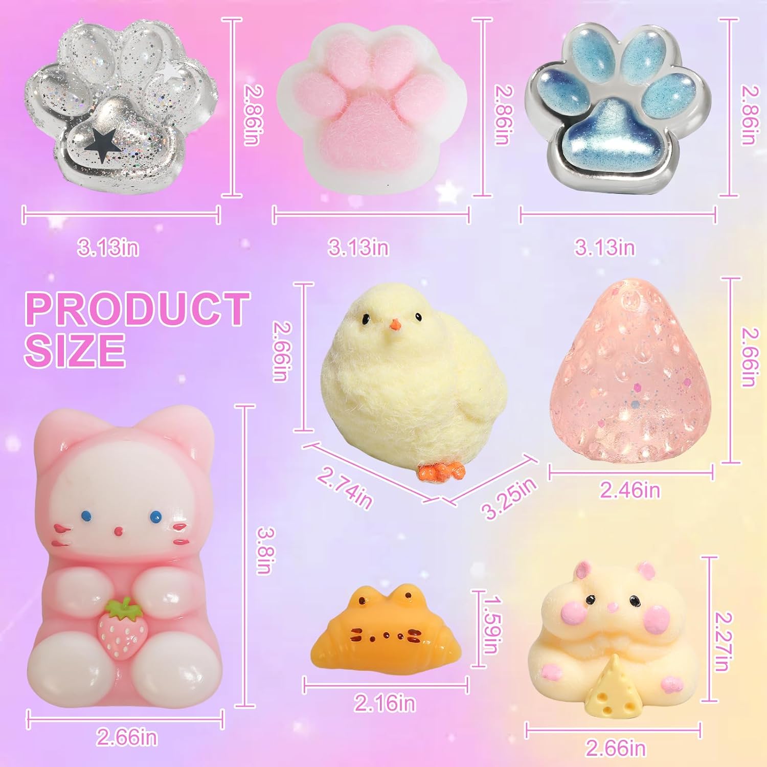 Thumbnail 1 de 19pcs Squishy Pack: Fidget Toys Kit for Kids 4–12