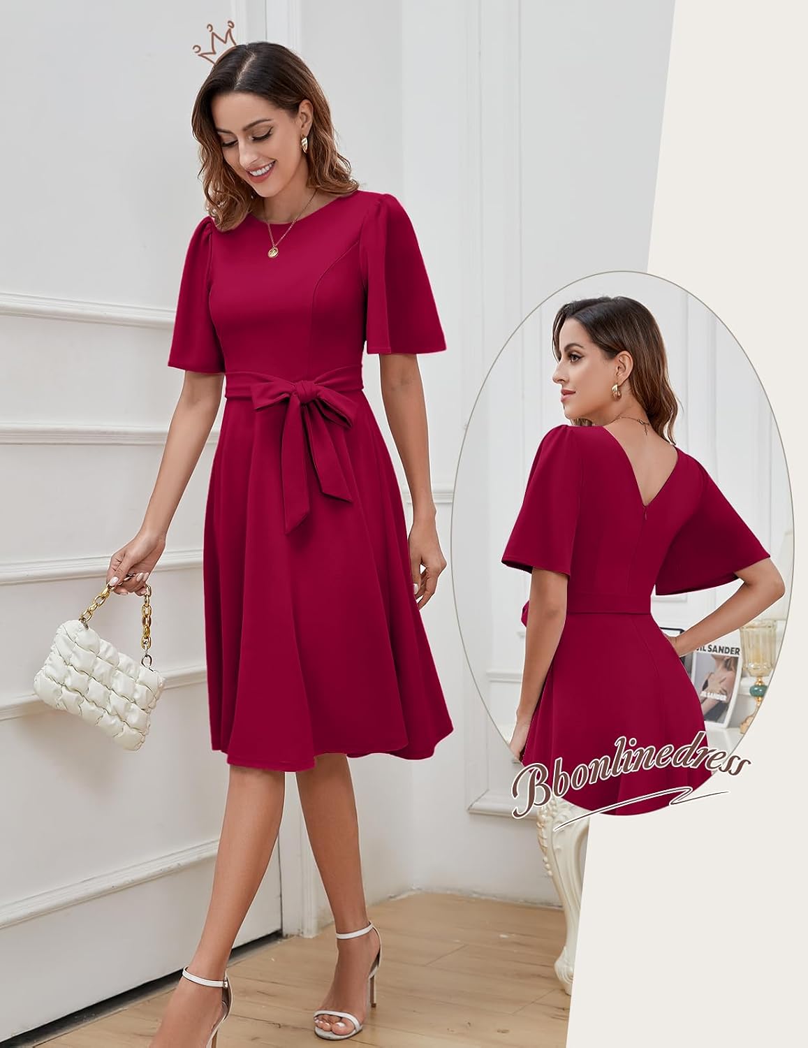 Detalle 2 de Bbonlinedress Cocktailkleid Damen Midilang