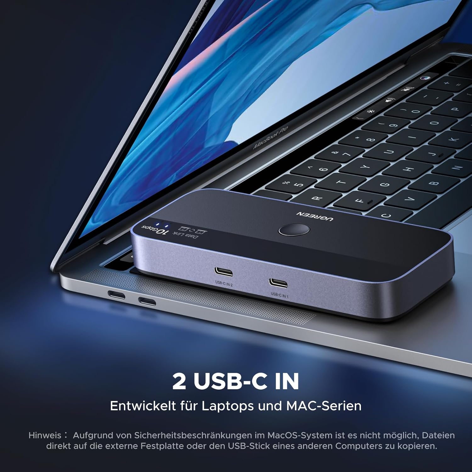 Thumbnail 5 de UGREEN 10Gbps USB Switch (USB-C) mit Fernbedienung – 2 PCs, 3× USB-A 3.2 + 1× USB-C 3.2