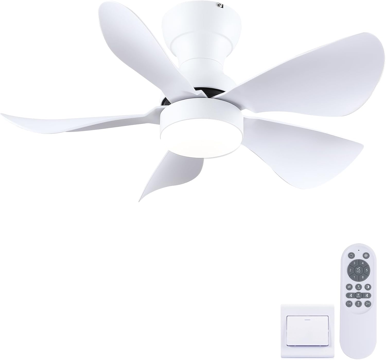 Detalle de Kviflon 8922 30-Inch Low-Profile Ceiling Fan with Dimmable LED Light