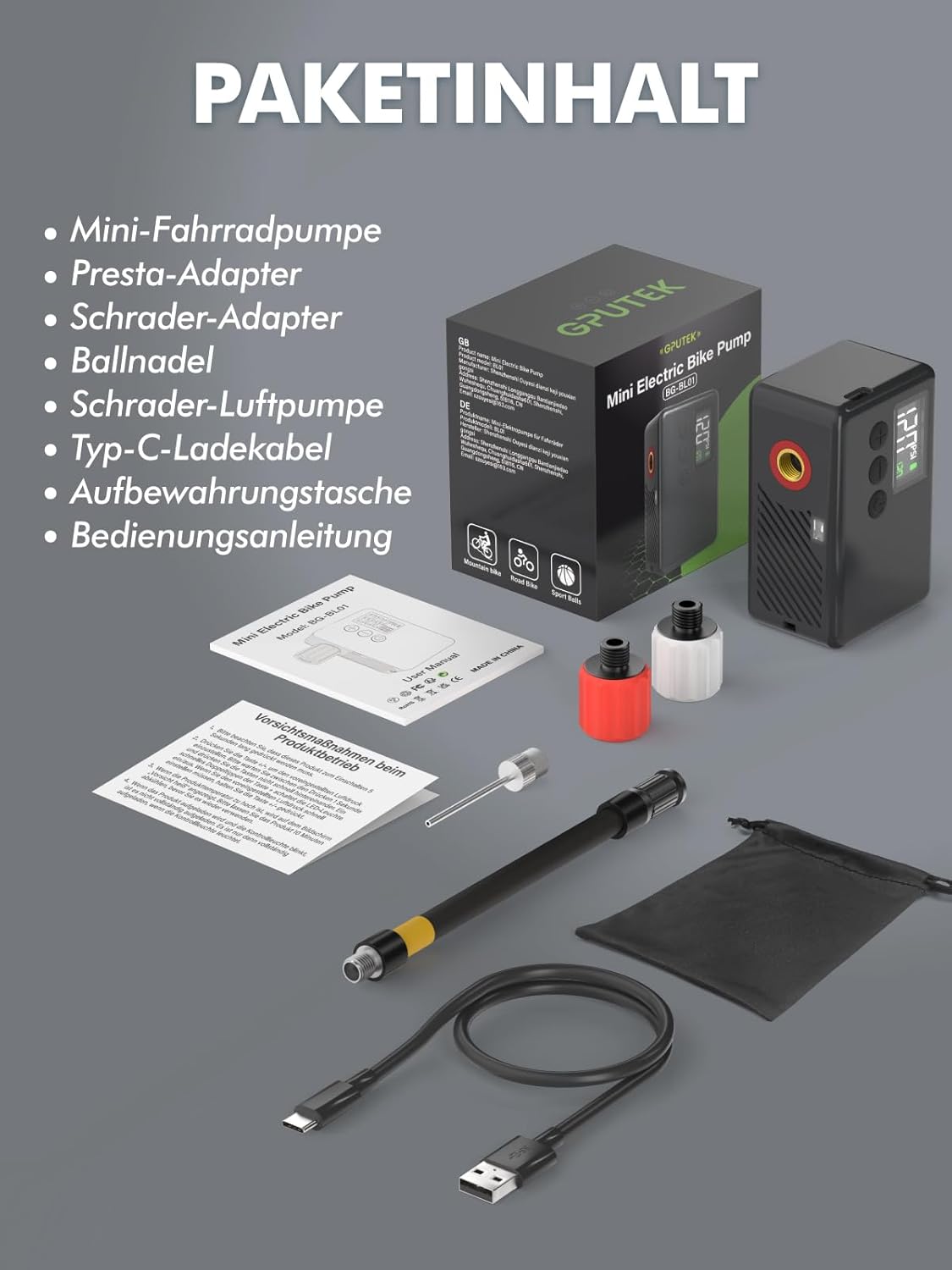 Thumbnail 6 de Fahrradpumpe Elektrisch 120 PSI