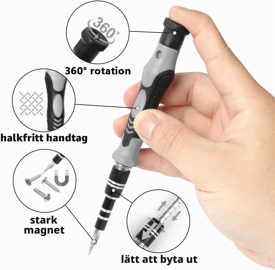Thumbnail 4 de OSDUE 124-i-1 precisionsskruvmejselset med magnetiska tillbehör och CrV-bits