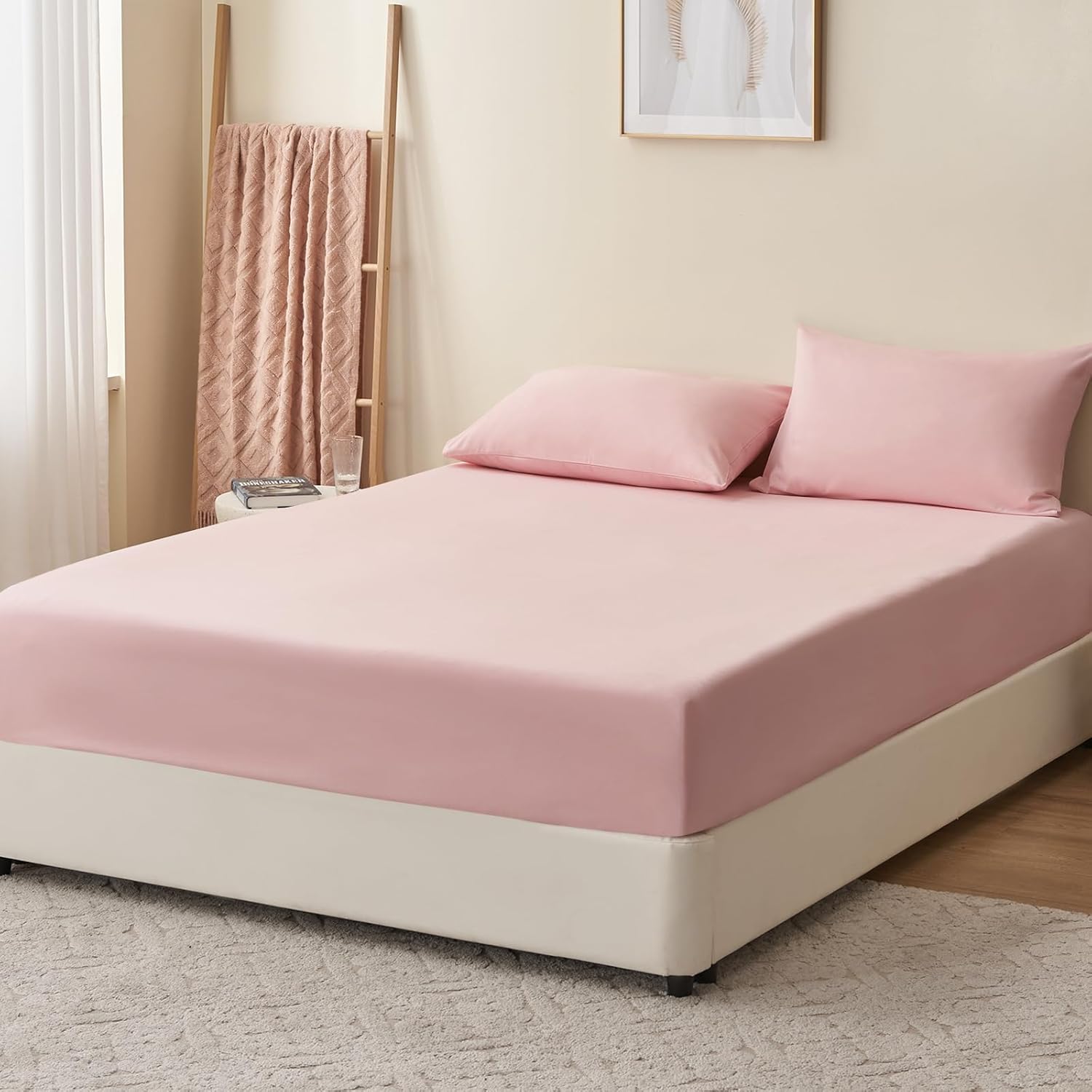 Thumbnail 2 de RUIKASI Drap Housse 160x200 Rose – Confort doux et élastique à 360°