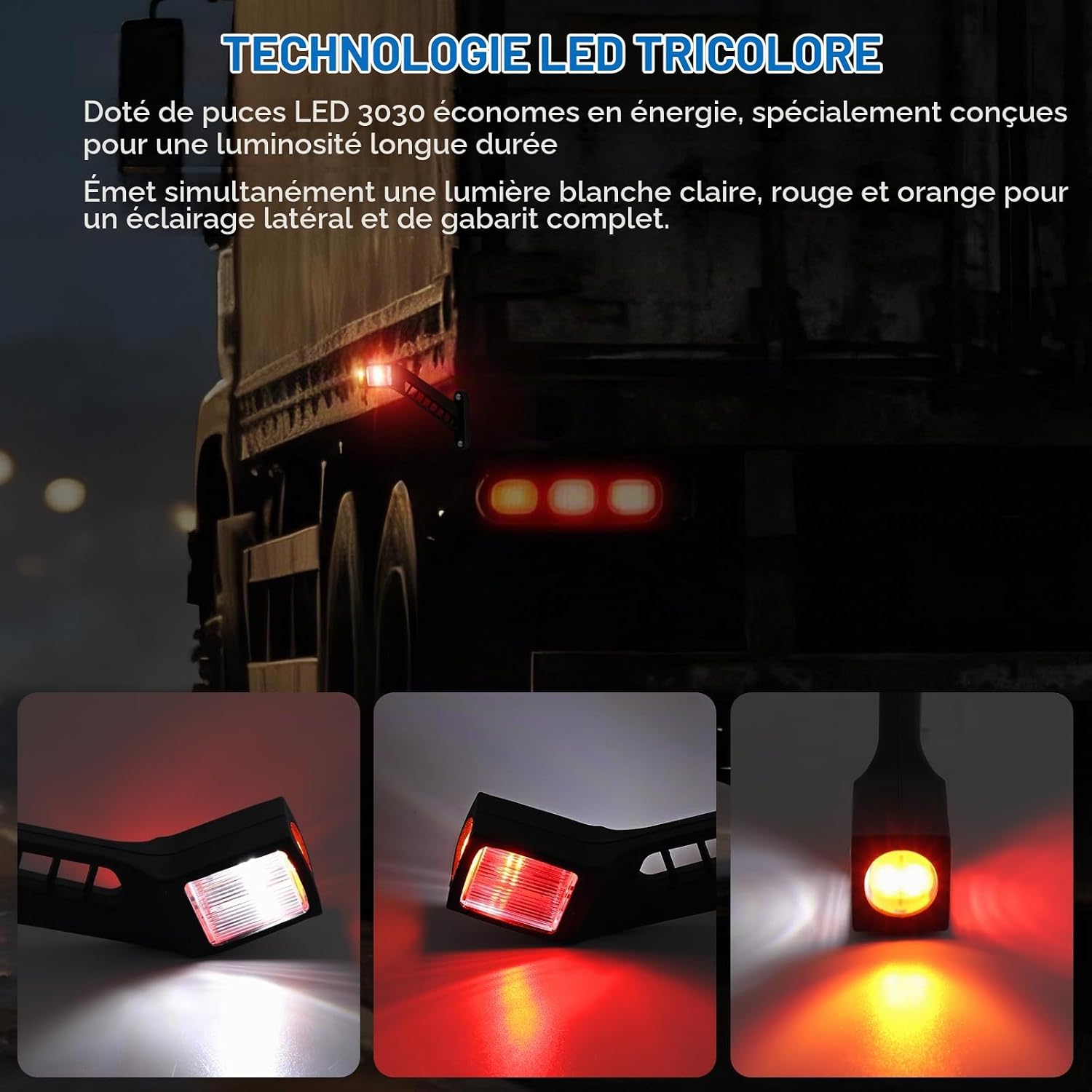 Detalle de DTEANJU led-markeringslichten voor aanhangwagen, 187 mm, 12/24 V en IP65, set van 2