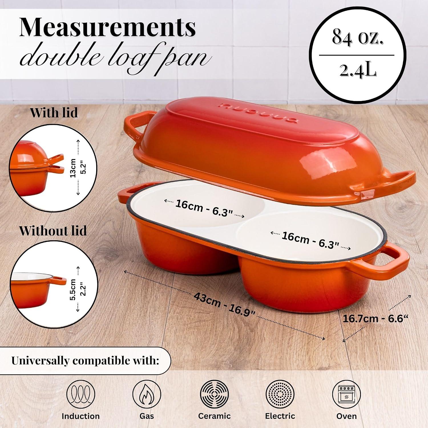Detalle 2 de Nuovva 16.5cm Enamelled Cast Iron Dutch Oven for Bread ๐ฒ