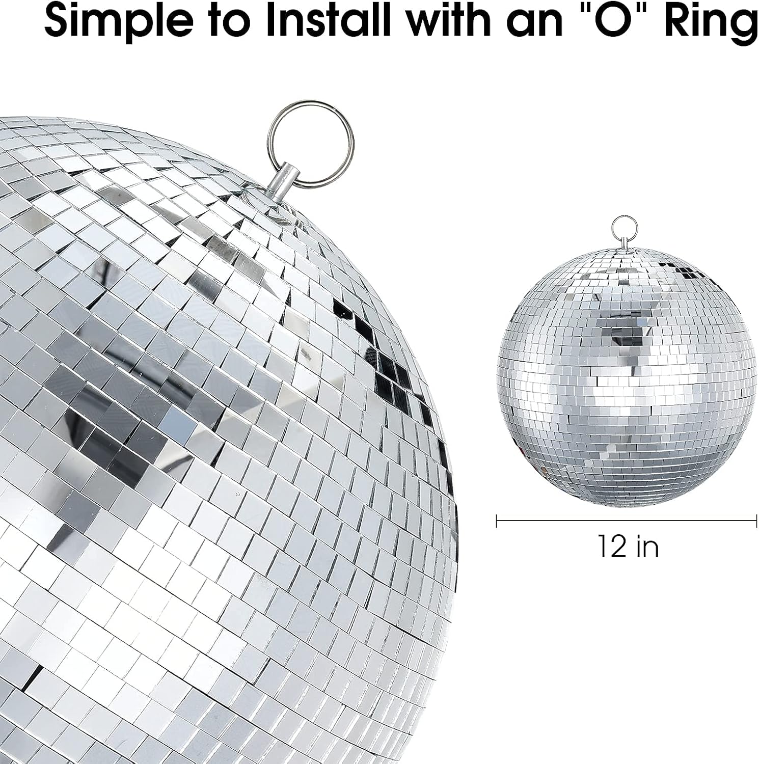 Detalle 2 de Sumono SUM_MB_12IN_MIR 12-Inch Disco Ball with Real Glass Tiles
