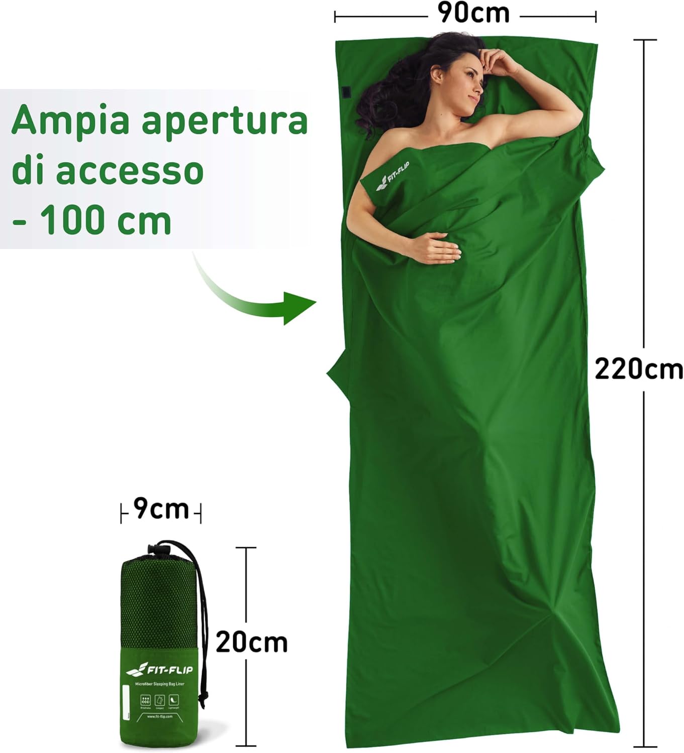 Thumbnail 1 de Fit-Flip Sacco Lenzuolo da Viaggio 220x90 cm