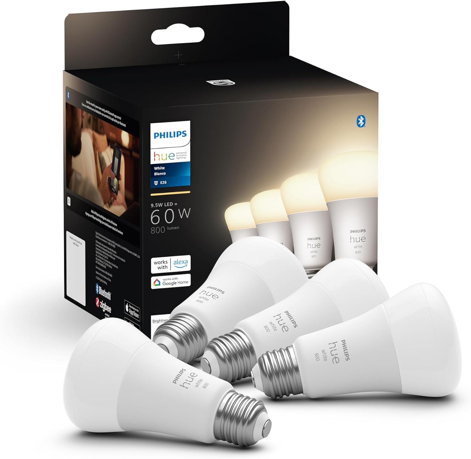 Thumbnail 6 de Philips Hue A19 Smart LED Bulb 4-Pack 9W
