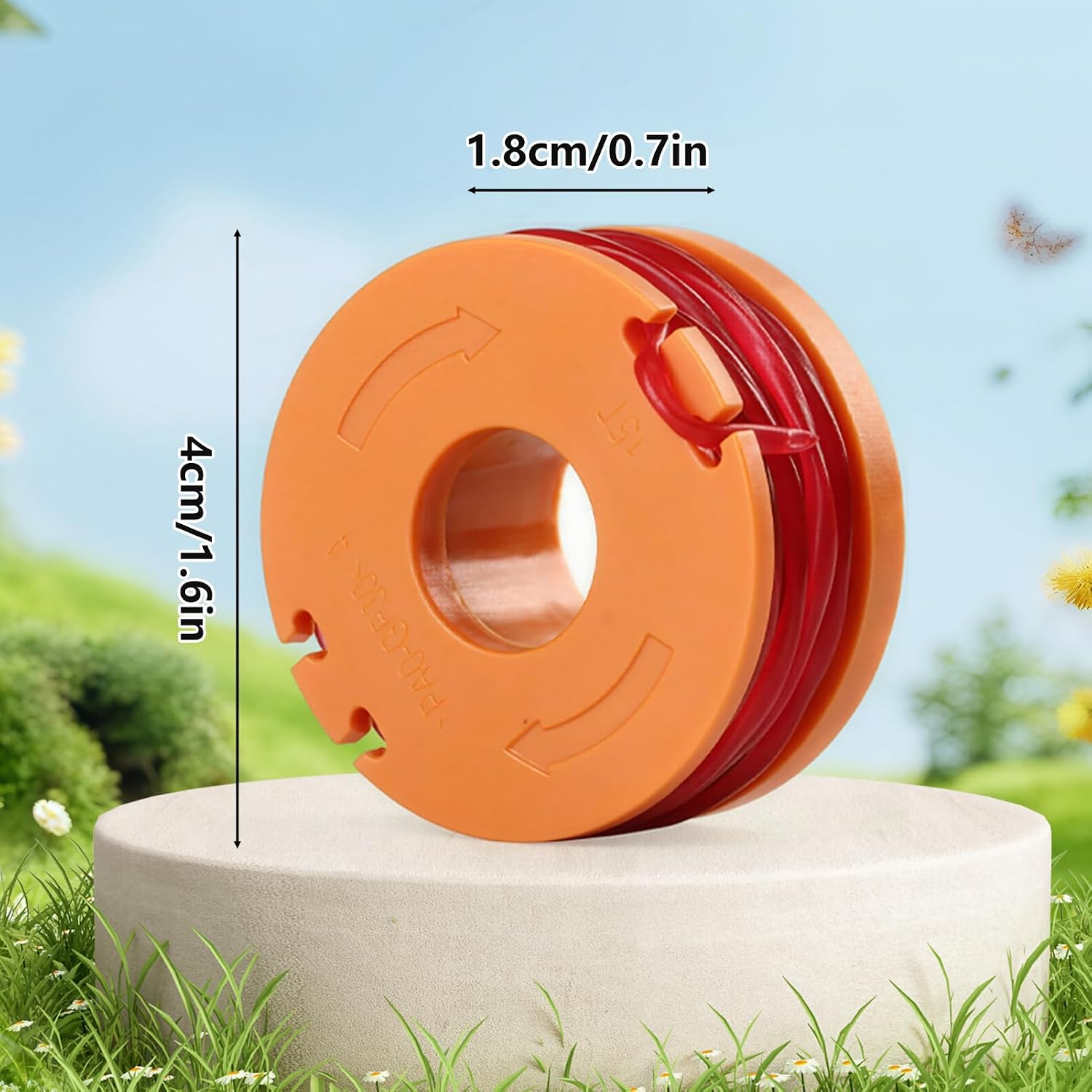 Detalle 2 de Odashen 6-piece strimmer spool replacement for Worx WX150 and select McGregor models (tool-free coil change)