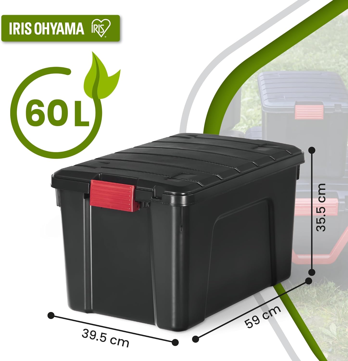 Thumbnail 1 de Iris Ohyama SIA-60 Große Kunststoff-Aufbewahrungsbox – 60 L, robust, stapelbar, mit Griffen
