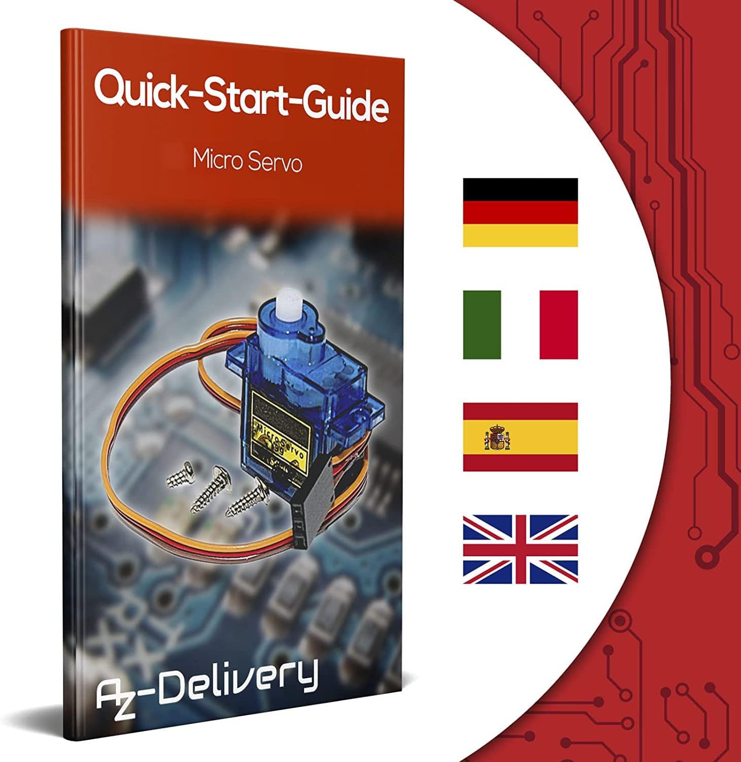 Detalle de AZDelivery 3 x Micro Servo compatibili SG90 9G per RC e Arduino, incl. e-book
