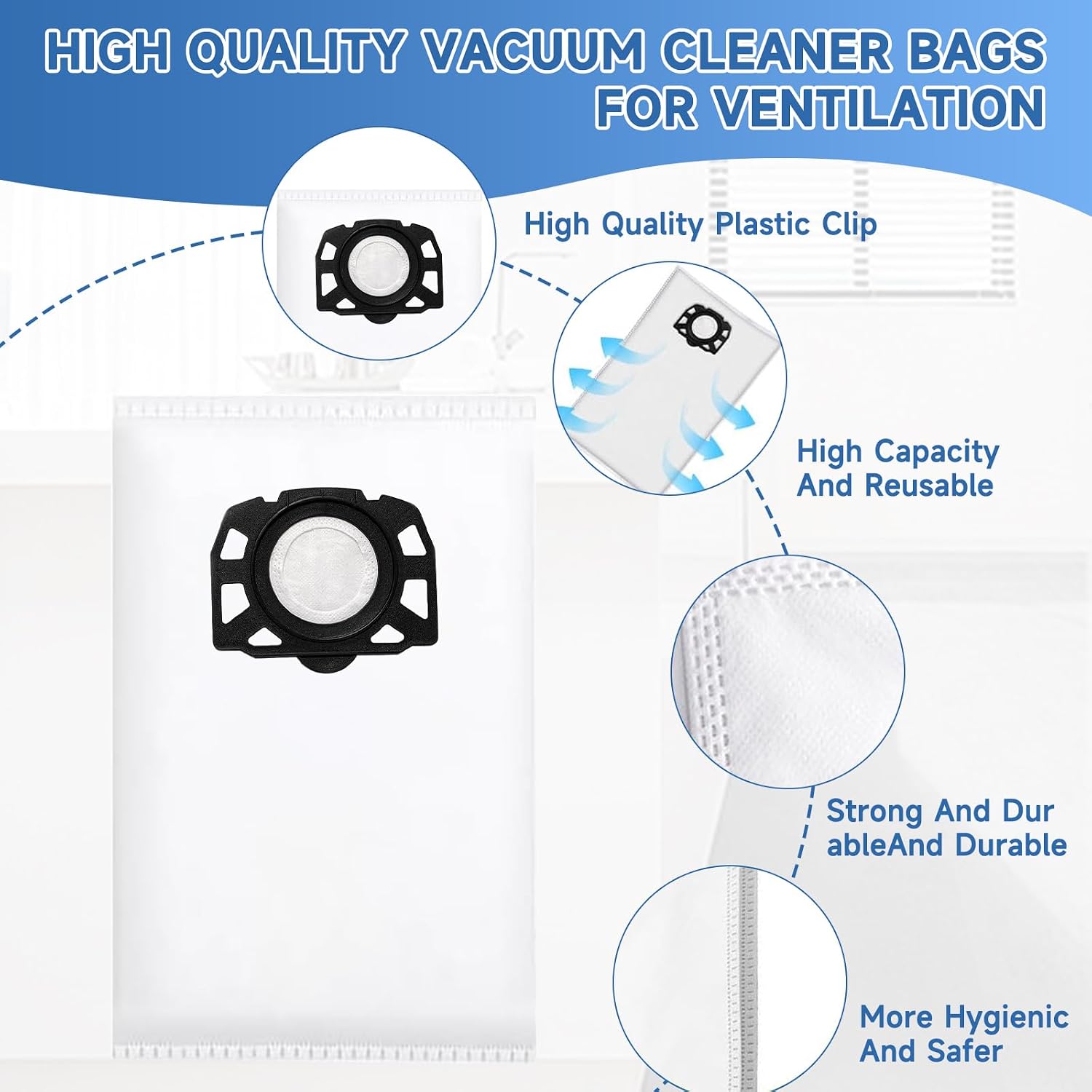 Detalle 2 de Leavans Karcher 357-12 KFI 357 Vacuum Bags, 12 Pack, 3-Stage Filtration