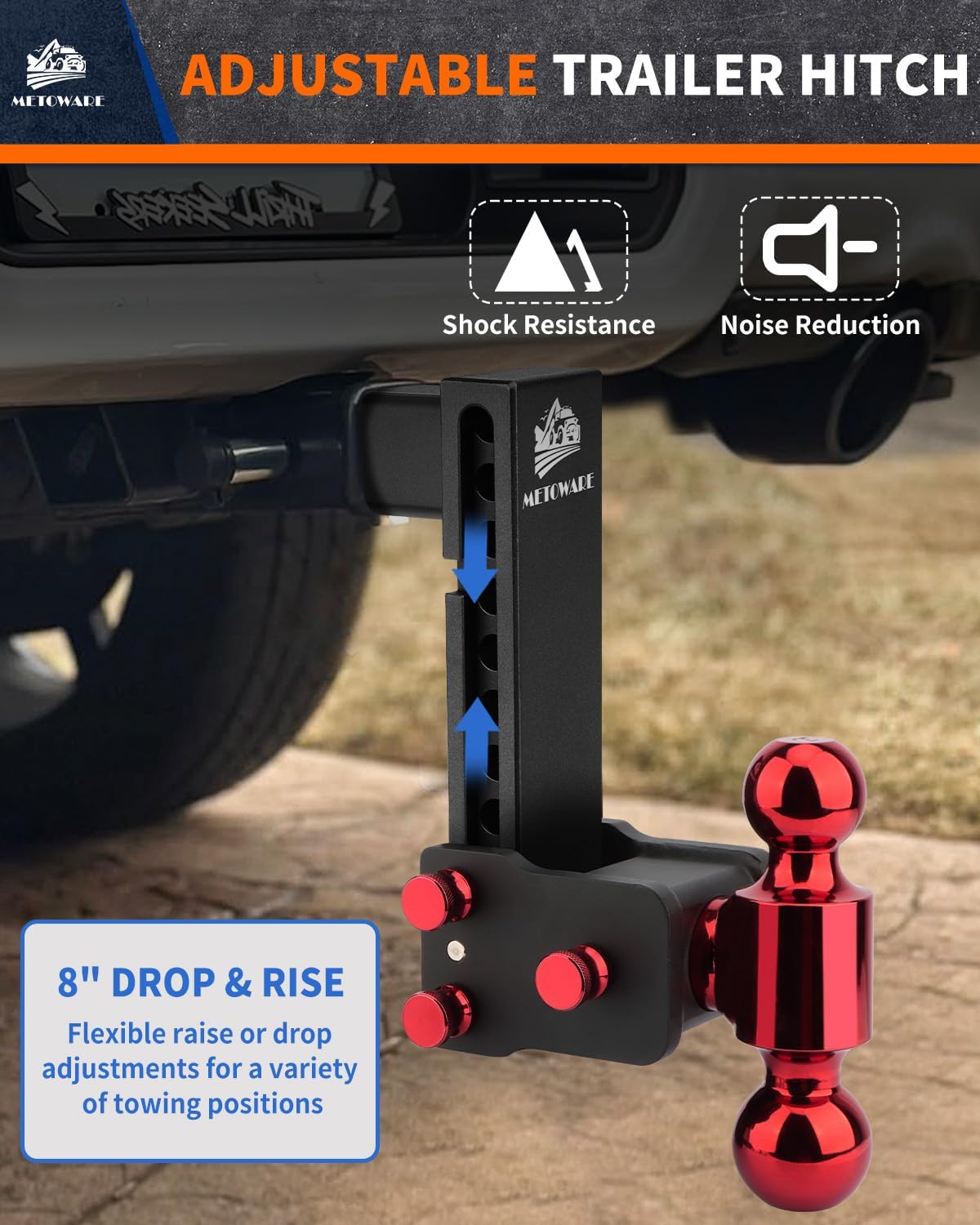 Thumbnail 3 de METOWARE Adjustable Trailer Hitch 18,000 lb