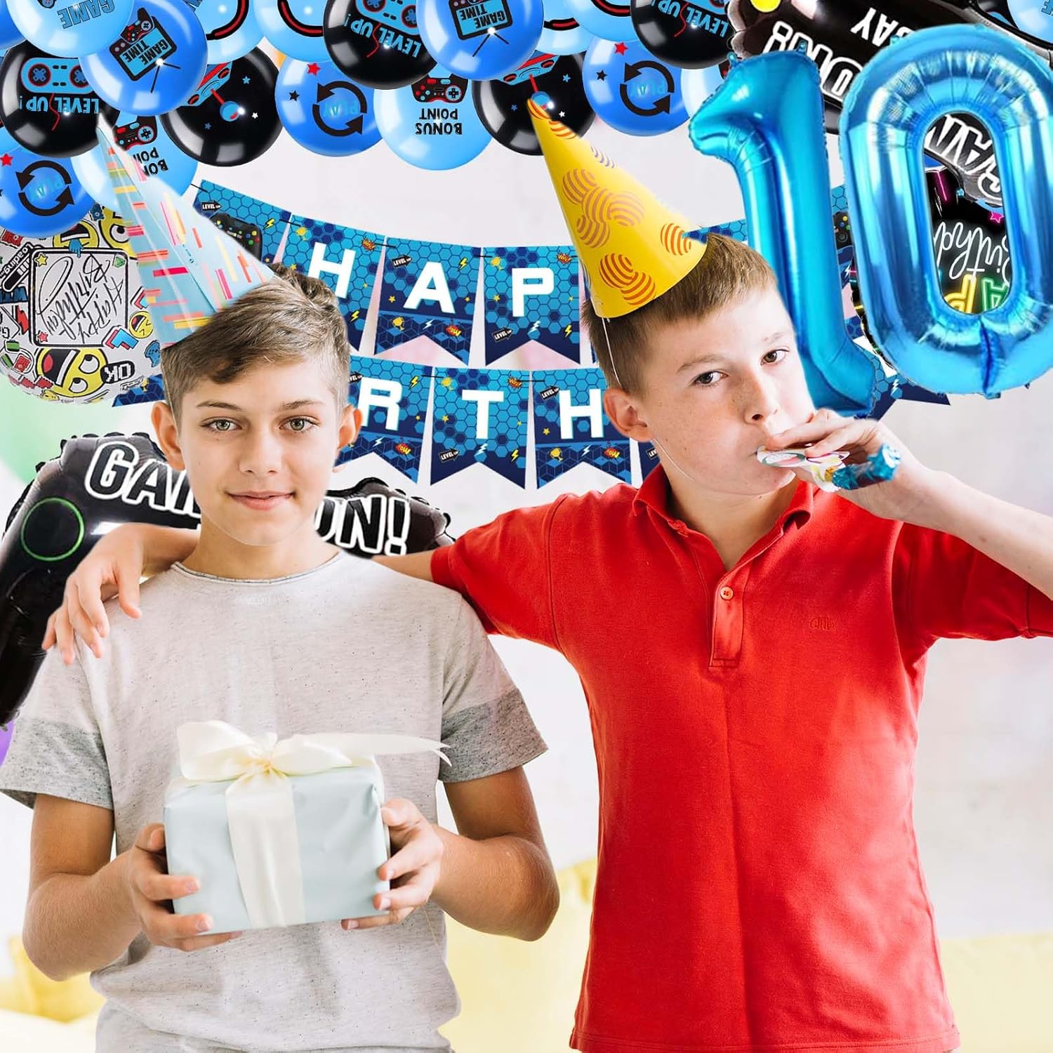 Thumbnail 6 de Betensh 10. Geburtstag Junge Luftballon Set – Videospiel-Themen Dekoration in Blau