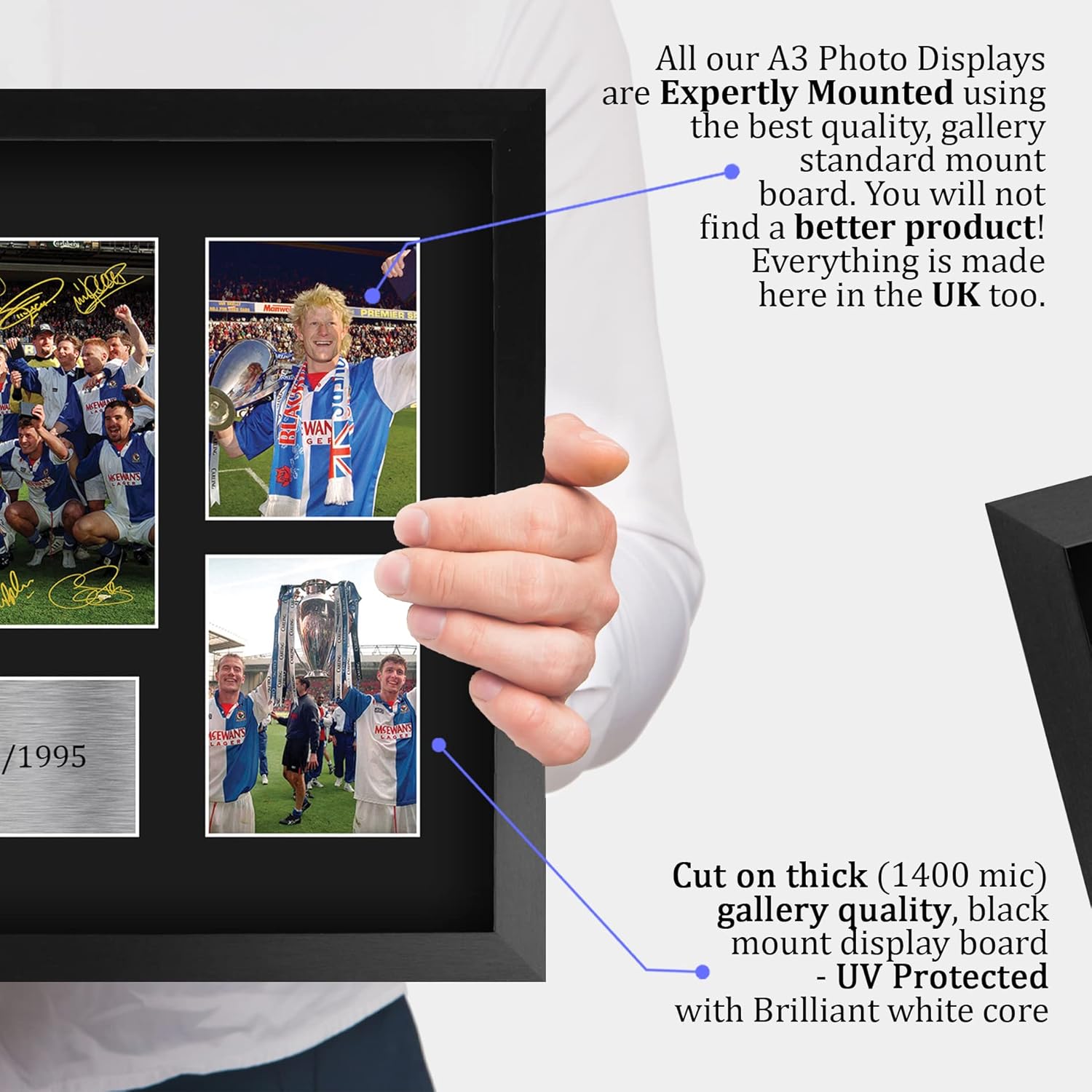 Thumbnail 3 de HWC Trading FR A3 Blackburn Rovers 1994–1995 Premier League Champions framed autograph photo display (A3)