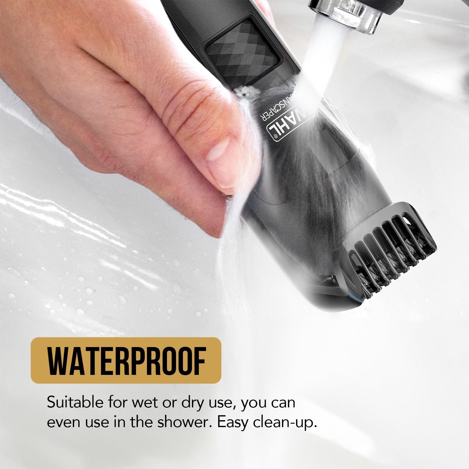 Detalle 2 de WAHL Manscaper Lithium Trimmer Corpo e Parti Intime: rifiniture precise e versatilità impermeabile